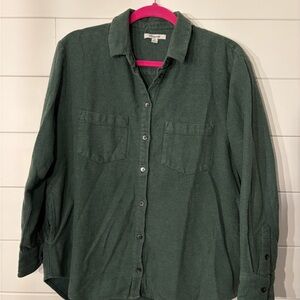 Madewell Forest Green Oversized Ex Boyfriend Swing Flannel